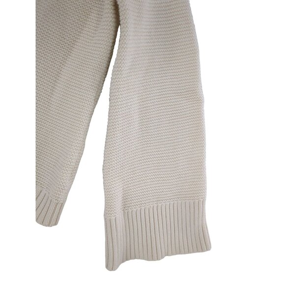 Marled Cropped Sweater Womens XS White Nautical Beachy Coastal Cotton - Picture 4 of 8